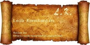 Leib Konstantin névjegykártya